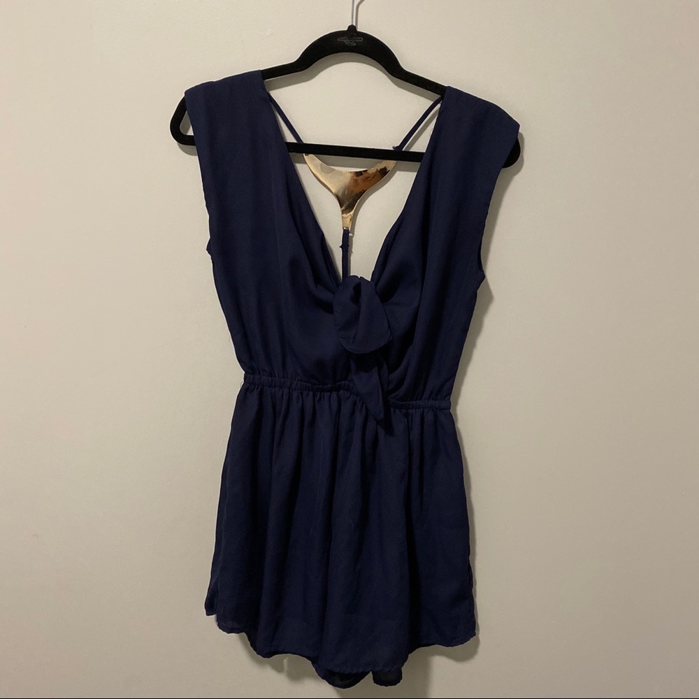 2/$20 Front Tied Romper w Gold Back